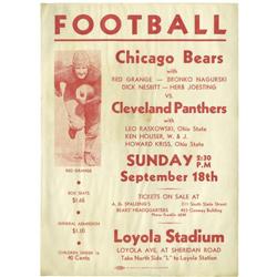 1926 Chicago Bears Broadside with Red Grange 