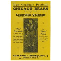 1926 Chicago Bears Broadside w/ Pete Stinchcomb 