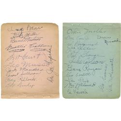 1934-35 Chicago Bears Team Signed Sheets PSA/DNA 