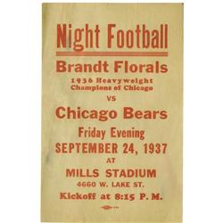 1937 Chicago Bears Broadside 