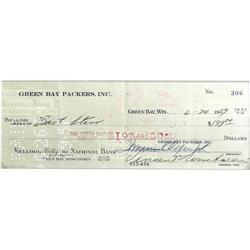 1959 Bart Starr & Lombardi Signed Check PSA/DNA 