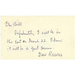 1960s Dan Reeves Handwritten Signed Note PSA/DNA 