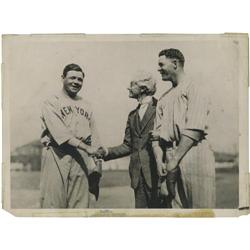 1921 Babe Ruth, Bob Meusel Wire Photo 