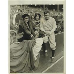 1930's-40's Babe Ruth & His Wife Wire Photo 