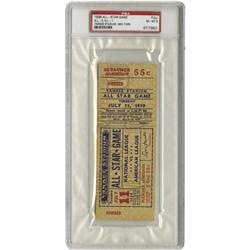 1939 All-Star Game Full Ticket, PSA EX-MT 6 