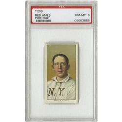 1909-11 T206 Red Ames Portrait PSA NM-MT 8 