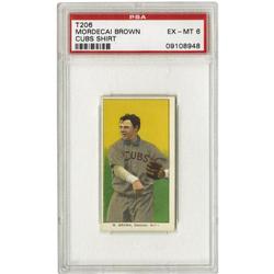 1909-11 T206 Mordecai Brown Cubs Shirt PSA 6 