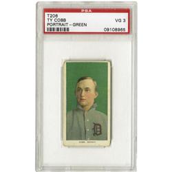 1909-11 T206 Ty Cobb Green Portrait PSA VG 3 