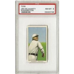 1909-11 T206 Jim Delahanty Washington PSA 8 