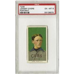 1909-11 T206 Johnny Evers Portrait PSA EX-MT 6 