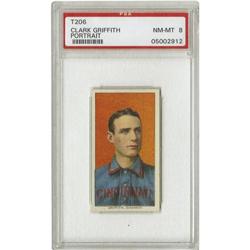 1909-11 T206 Clark Griffith Portrait PSA NM-MT 8 