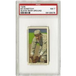 1909-11 T206 Ed Konetchy Glove Near Ground PSA 7 