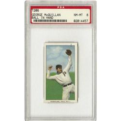 1909-11 T206 George McQuillan Ball In Hand PSA 8 