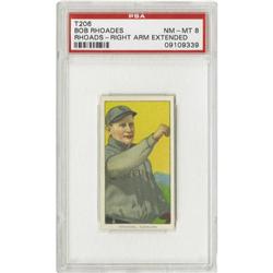 1909-11 T206 Bob Rhoades Right Arm Extend PSA 8 