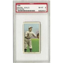 1909-11 T206 Admiral Schlei Catching PSA 8 
