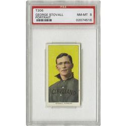 1909-11 T206 George Stovall Portrait PSA 8 