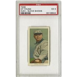 1909-11 T206 Cy Young Cleveland Glove Show PSA 5 