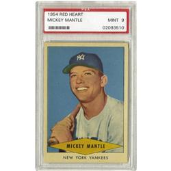 1954 Red Heart Mickey Mantle PSA Mint 9 