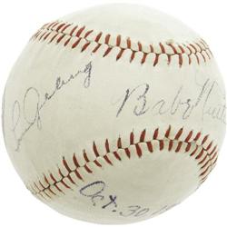 Babe Ruth & Lou Gehrig Signed Baseball PSA/DNA 