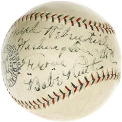 Babe Ruth & Lou Gehrig Signed Baseball PSA/DNA 