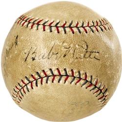 Babe Ruth & Lou Gehrig Signed Baseball PSA/DNA 