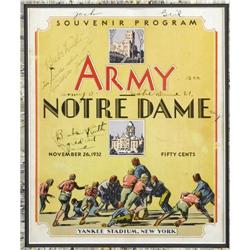 1932 Babe Ruth Signed Football Program PSA/DNA 