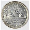 Image 1 : 1947 POINTED 7 CANADA SILVER DOLLAR