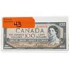 Image 1 : 1954 Canadian $100 Bank Note - CJ Series