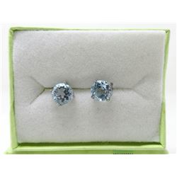 New 2.50 CTW Blue Topaz Stud Earrings