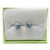 Image 1 : New 2.50 CTW Blue Topaz Stud Earrings