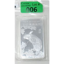 10 Oz Double Sided Year of the Rat .999 Silver Bar