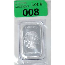 1 Oz. Buffalo/First Nations .999 Silver Bar