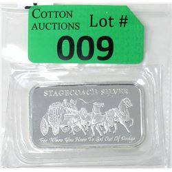 1 Oz Stagecoach .999 Silver Art Bar