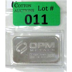 1 Oz. OPM Metals .999 Fine Silver Bar
