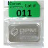 Image 1 : 1 Oz. OPM Metals .999 Fine Silver Bar