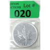 Image 1 : 1 Oz .9999 Fine Silver 2012 Canada Maple Leaf Coin