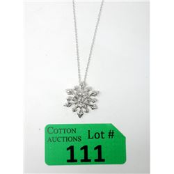 .925 Sterling Silver Diamond Necklace