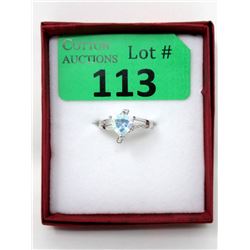 Sterling Silver Mercury Topaz & Diamond Ring