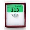 Image 1 : Sterling Silver Mercury Topaz & Diamond Ring