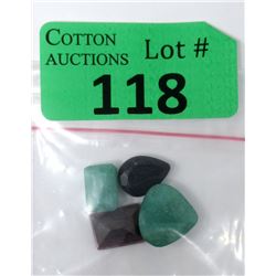 Ruby, Sapphire & 2 Emerald Gemstone - 33.5 CTW