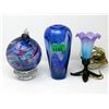 Image 1 : Art Glass Vase, Mini Lamp and Float Bobble
