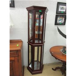 Slim Mirrored Back Curio Cabinet