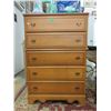 Image 1 : 5 Drawer Maple Dresser - 17" x 32" x 48" tall
