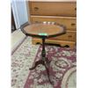Image 1 : Small Vintage Tripod Table with Leather Insert