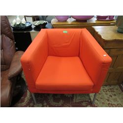 Orange Arm Chair with Metal Legs