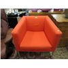 Image 1 : Orange Arm Chair with Metal Legs