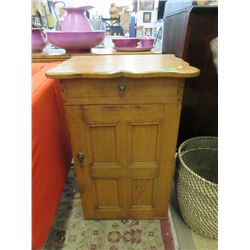 Antique Oak Cabinet with Door & Drawer