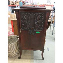 Antique Cherry Sheet Music Cabinet with Key