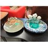 Image 1 : 2 Glazed Ceramic Bird Bath Bowls