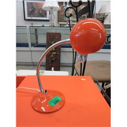 Small 12" Vintage Orange Desk Lamp